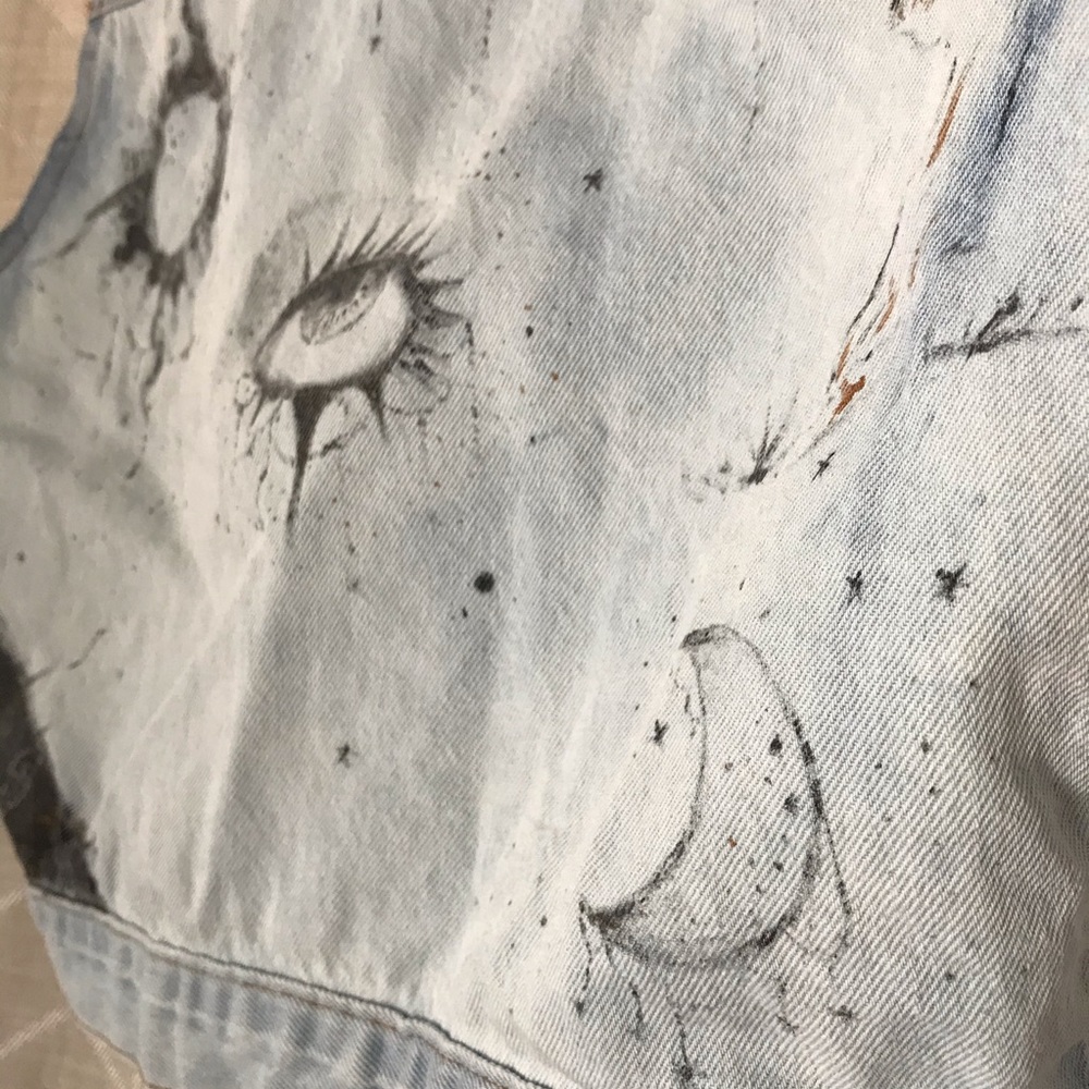 Custom Artisan Jean Vest - Picture 3 of 5